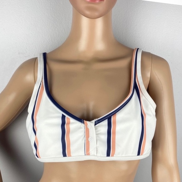 TAVIK WHITE STRIPED BIKINI TOP - Picture 2 of 11